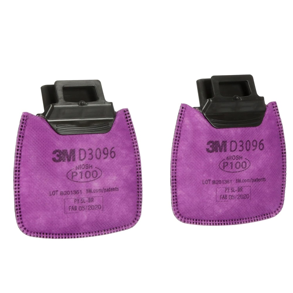 image:image3M P100 Respirator Filter Secure Click D3096 Oil and NonOil Based Particulates with Nuisance Level Acid Gas Relief DualFlow for Easier Breathing 1 Pair