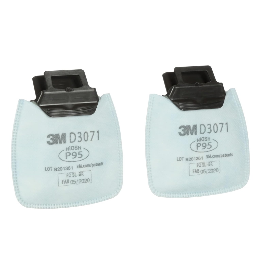 image:image3M P95 Respirator Filter Secure Click D3071 Protection Against Certain Oil and NonOil Based Particulates NIOSH Approved DualFlow for Easier Breathing 1 Pair