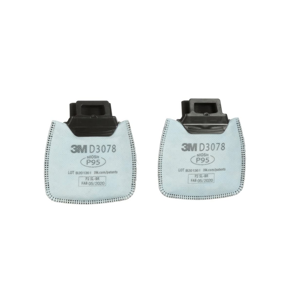 image:image3M P95 Respirator Filter Secure Click D3078 1 Pair Oil and NonOil Based Particulates with Nuisance Level Organic VaporAcid Gas Relief Reusable Respirator HF800 Series
