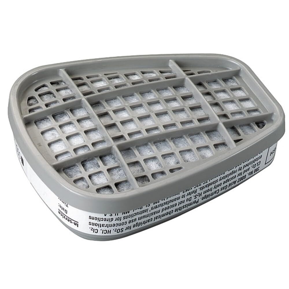image:image3M Respirator Cartridge 6002 1 Pair Helps Protect Against Acid Gases like Chlorine Hydrogen Chloride Sulfur Dioxide Chlorine Dioxide Hydrogen Sulfide  White