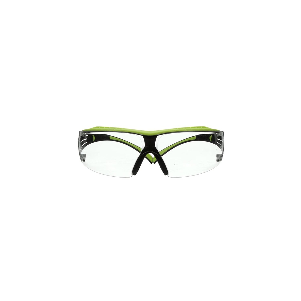 image:image3M Safety Glasses SecureFit 400X ANSI Z87 AntiFog AntiScratch Clear Lens Green and Black Frame Brow Guard Lightweight Soft Nose Bridge and Temple TipsBlackGreenClear