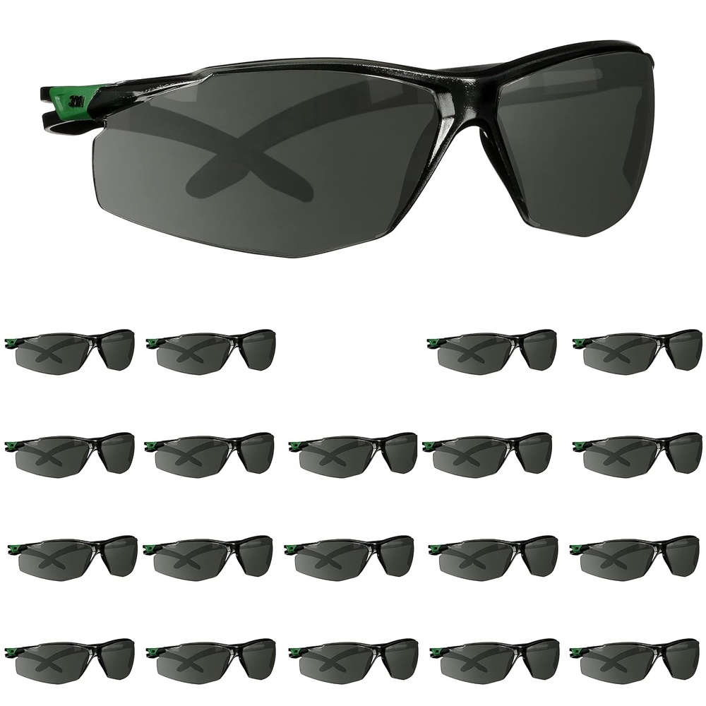 image:image3M Safety Glasses SecureFit 500 Series 20 Pack ANSI Z87 Adjustable Ratchet Temples Sporty Protective Eyewear Antiscratch Antifog Scotchgard Coated Clear Lens Black Frame with Foam GasketClear LensBlack Frame