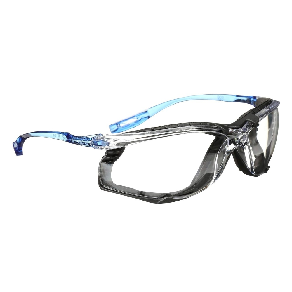 image:image3M Safety Glasses Virtua CCS ANSI Z87 AntiFog IndoorOutdoor Mirrored Lens Blue Frame Corded Ear Plug Control System Removable Foam Gasket Pack of 1Clear Lens  Blue Frame With Foam Gasket