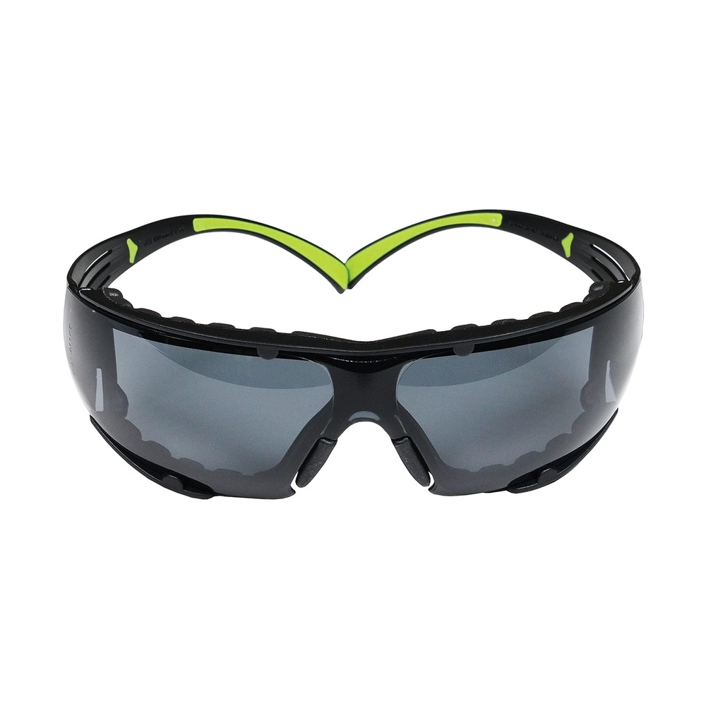 image:image3M Safety Glasses for Men and Women SecureFit 400 1 Pair Z87 AntiFog AntiScratch Gray Lens GreenBlack Frame Polycarbonate UV Protection Removable Foam Gasket Flexible Temples