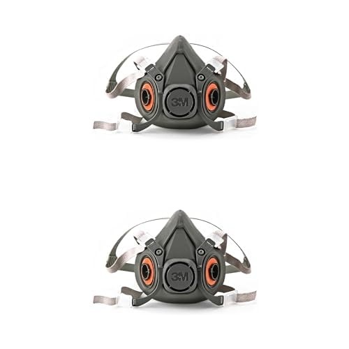 image:imagePack of 3M Half Facepiece Reusable Respirators 6100 and 6200 NIOSH Approved FourPoint Harness Comfortable Fit Dual Airline Sizes Small 6100 and Medium 6200Bundle