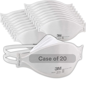 3M Aura Particulate Respirator 9210+, N95, Pack of 20 Disposable Respirators, Convenient Individually Wrapped, NIOSH APPROVED, Stapled Flat Fold Design, Low Profile Design Reduces Eyewear Fogging(Respirators)