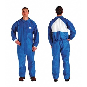 3M Disposable Coverall, Pack of 25, Collared Coveralls, SMS Based, Flame Resistance, 4530CS-BLK-L, For Welding, Metal Grinding, Maintenance, Blue, Large(X-Large)