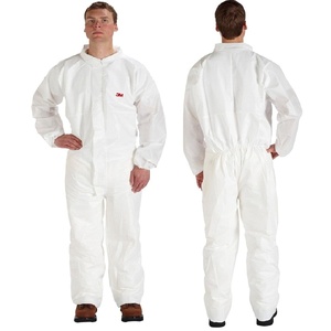 3M Disposable Protective Coverall Safety Work Wear 4510CS-BLK, Microporous Laminate, 3X-Large, White