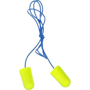 3M Ear Plugs, E-A-Rsoft Yellow Neons 390-1250, 500 Pair of Disposable Earplugs, Dispensing Box, Regular Size, Uncorded, 33 NRR, Tapered Cylinder Shape, Slow Recovery Foam(Corded)