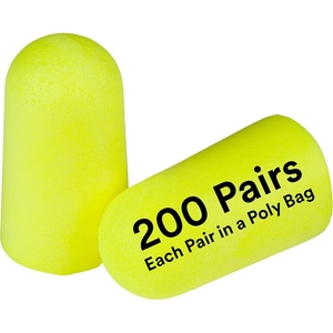 3M Ear Plugs, E-A-Rsoft Yellow Neons 390-1250, 500 Pair of Disposable Earplugs, Dispensing Box, Regular Size, Uncorded, 33 NRR, Tapered Cylinder Shape, Slow Recovery Foam(Uncorded)