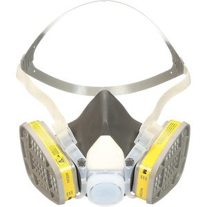 3M Half Facepiece Disposable Respirator Assembly, Pack of 12, Organic Vapor/Acid Gas, Cartridges Permanently Attached(Large)