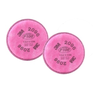3M P100 Respirator Filter 2096, 1 Pair, Helps Protect Against Oil and Non-Oil Based Particulates, Nuisance Level Acid Gas Relief, Dust, Fumes, and Mists.
