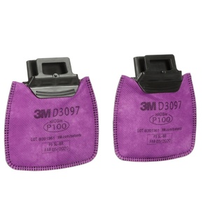 3M P100 Respirator Filter, Secure Click D3097 Nuisance Level Organic Vapor and Certain Oil and Non-oil Based Particulates Filter, NIOSH Approved, Dual-Flow for Easier Breathing, 1 Pair