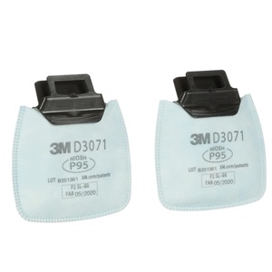 3M P95 Respirator Filter, Secure Click D3071 Protection Against Certain Oil and Non-Oil Based Particulates, NIOSH Approved, Dual-Flow for Easier Breathing, 1 Pair
