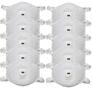 3M Particulate Respirator 8214, N95, with Faceseal and Nuisance Level Organic Vapor Relief, Pack of 10, Cool Flow Exhalation Valve, For Welding and Soldering