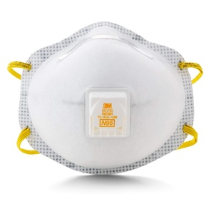 3M Particulate Respirator 8516, Pack of 10, N95, with Nuisance Level Acid Gas Relief, Adjustable M-Noseclip, Cool Flow Exhalation Valve, Carbon Layer, Disposable