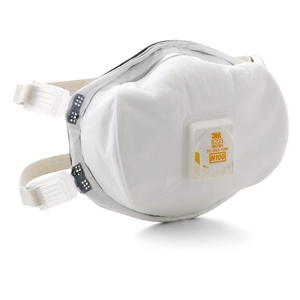 3M Personal Protective Equipment Particulate Disposable Respirator 8233, NIOSH APPROVED, Exhalation Valve, N100, Certain Non-Oil Based Particles (1 Piece)