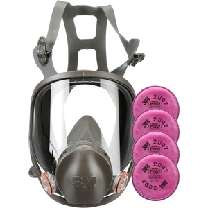 3M Respirator Kit, Full Face 6900, Reusable, Large, Plus 4 Particulate Filters 2097, P100 for Mold Remediation, Dust, Lead, Asbestos, 69097