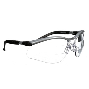 3M Safety Glasses, BX Dual Readers, +1.5, ANSI Z87, Anti-Fog Clear Lens, Gray/Black Frame, Adjustable Length Temples and Lens Angle(Clear Lens (+2.0)  Silver Frame)