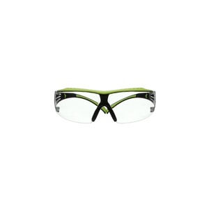 3M Safety Glasses, SecureFit 400X, ANSI Z87, Anti-Fog Anti-Scratch Clear Lens, Green and Black Frame, Brow Guard, Lightweight, Soft Nose Bridge and Temple Tips(Black/Green/Clear)