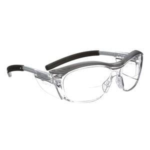 3M Safety Glasses with Readers, Nuvo Protective Eyewear, +2.5, ANSI Z87, Gray Frame, Clear Lens, Soft Nose Bridge, Side Shields(Clear Lens (+2.5)  Gray Frame)