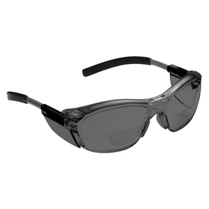 3M Safety Glasses with Readers, Nuvo Protective Eyewear, +2.5, ANSI Z87, Gray Frame, Clear Lens, Soft Nose Bridge, Side Shields(Gray Lens  Gray Frame)