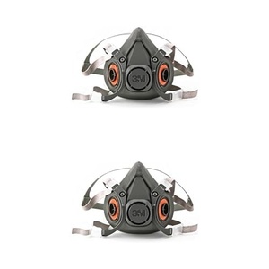 Pack of 3M Half Facepiece Reusable Respirators 6100 and 6200 NIOSH Approved, Four-Point Harness, Comfortable Fit, Dual Airline, Sizes Small (6100) and Medium (6200)(Bundle)