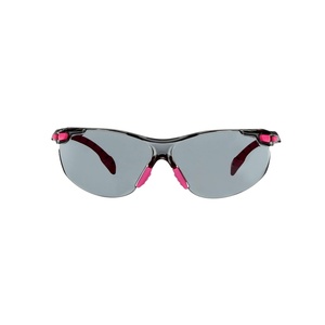 Solus Safety Glasses, Solus 1000 Series, ANSI Z87, Scotchgard Anti-Fog, Gray Lens, Pink/Black Frame