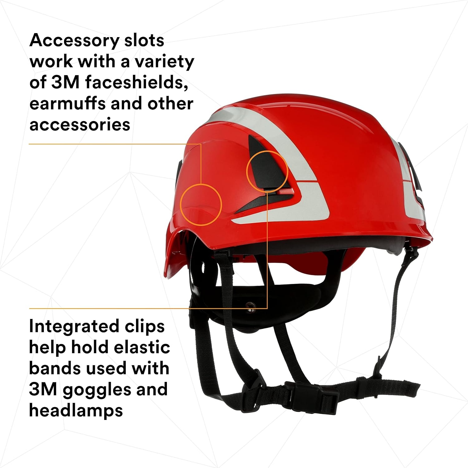 image:image3M SecureFit Safety HelmetHard Hat Climbing Style Construction Manufacturing Forestry Utilities Work at Height X5005XANSI Scotchlite Reflective Red