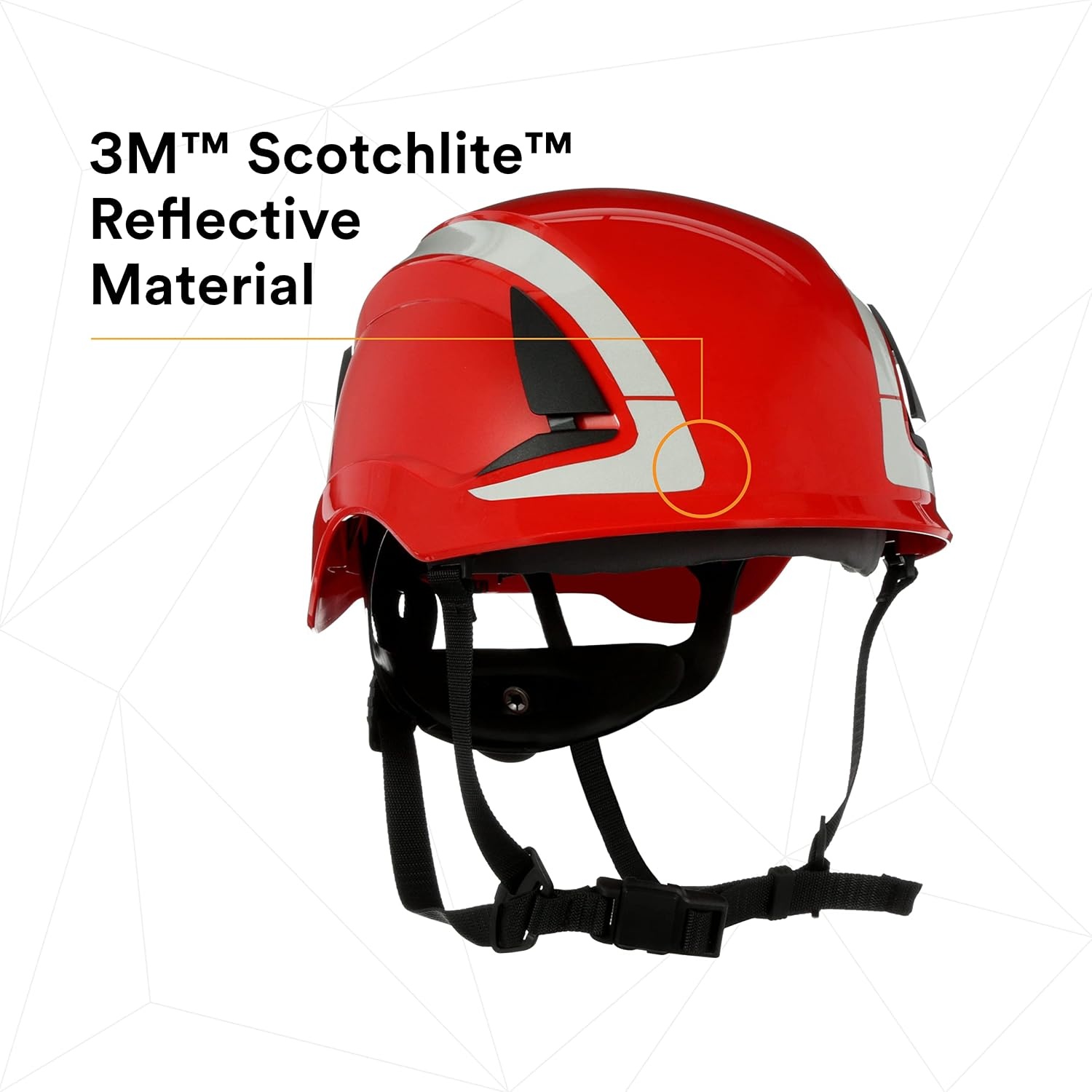 image:image3M SecureFit Safety HelmetHard Hat Climbing Style Construction Manufacturing Forestry Utilities Work at Height X5005XANSI Scotchlite Reflective Red