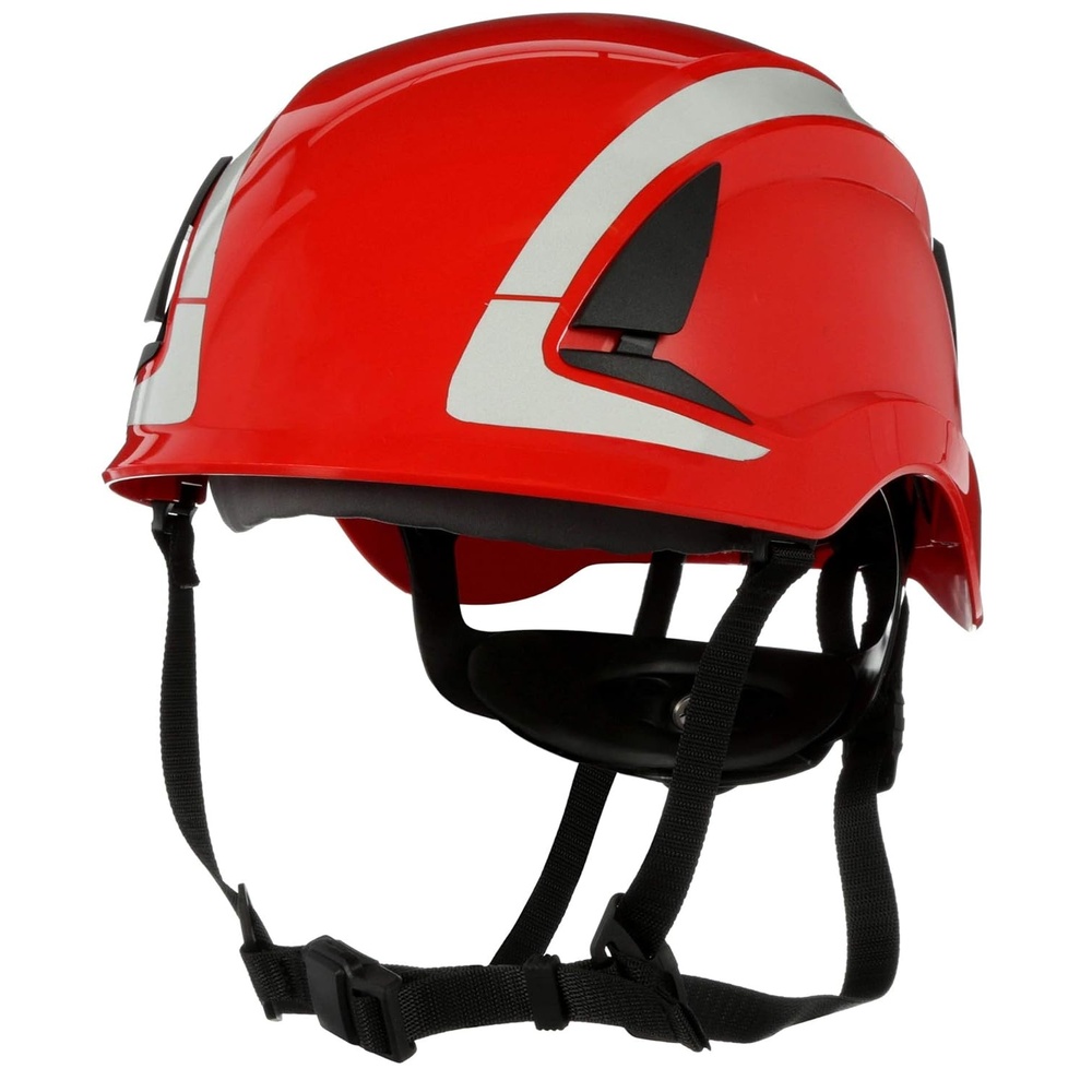 image:image3M SecureFit Safety HelmetHard Hat Climbing Style Construction Manufacturing Forestry Utilities Work at Height X5005XANSI Scotchlite Reflective Red